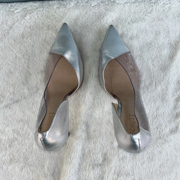 SCHUTZ Cheslie Pumps Metallic Gray Size 11 - Picture 6 of 10